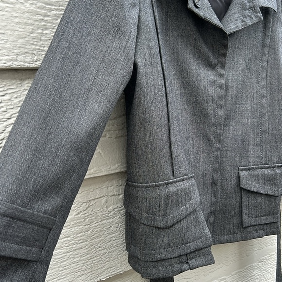 Theory Grey Tie Blazer Size 8 Wool blend - Picture 3 of 6